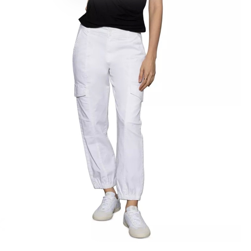 NWT Sanctuary White Drawstring Cargo Elastic Ankle Cuff Jogger Pants (32)